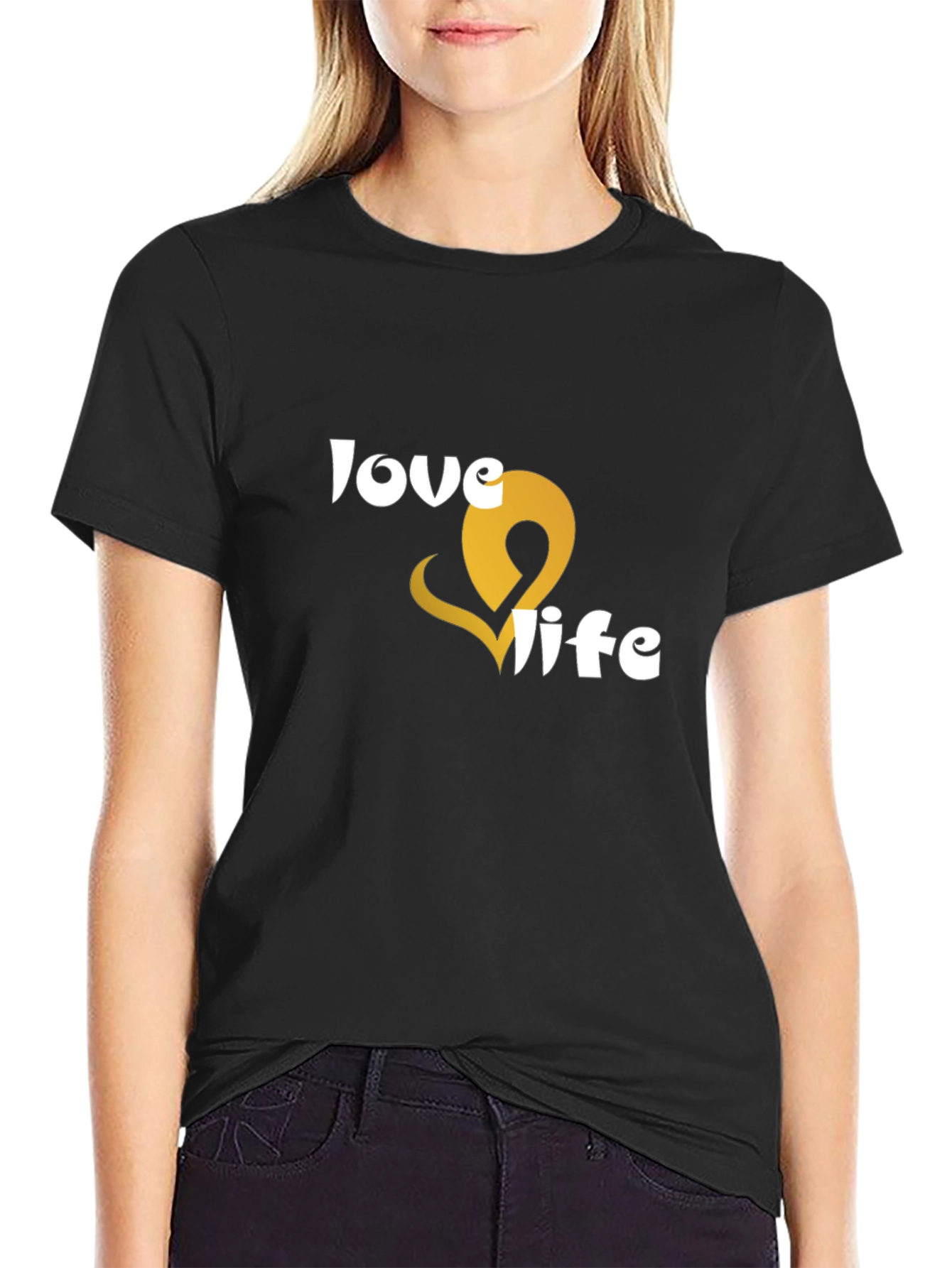 Love Life Graphic Tee - Black Short Sleeve