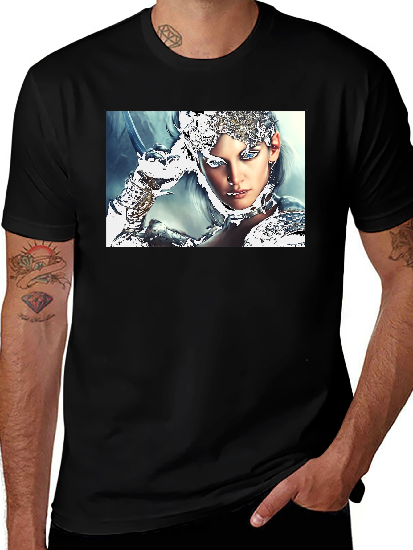 Warrior Woman Graphic Black T-Shirt