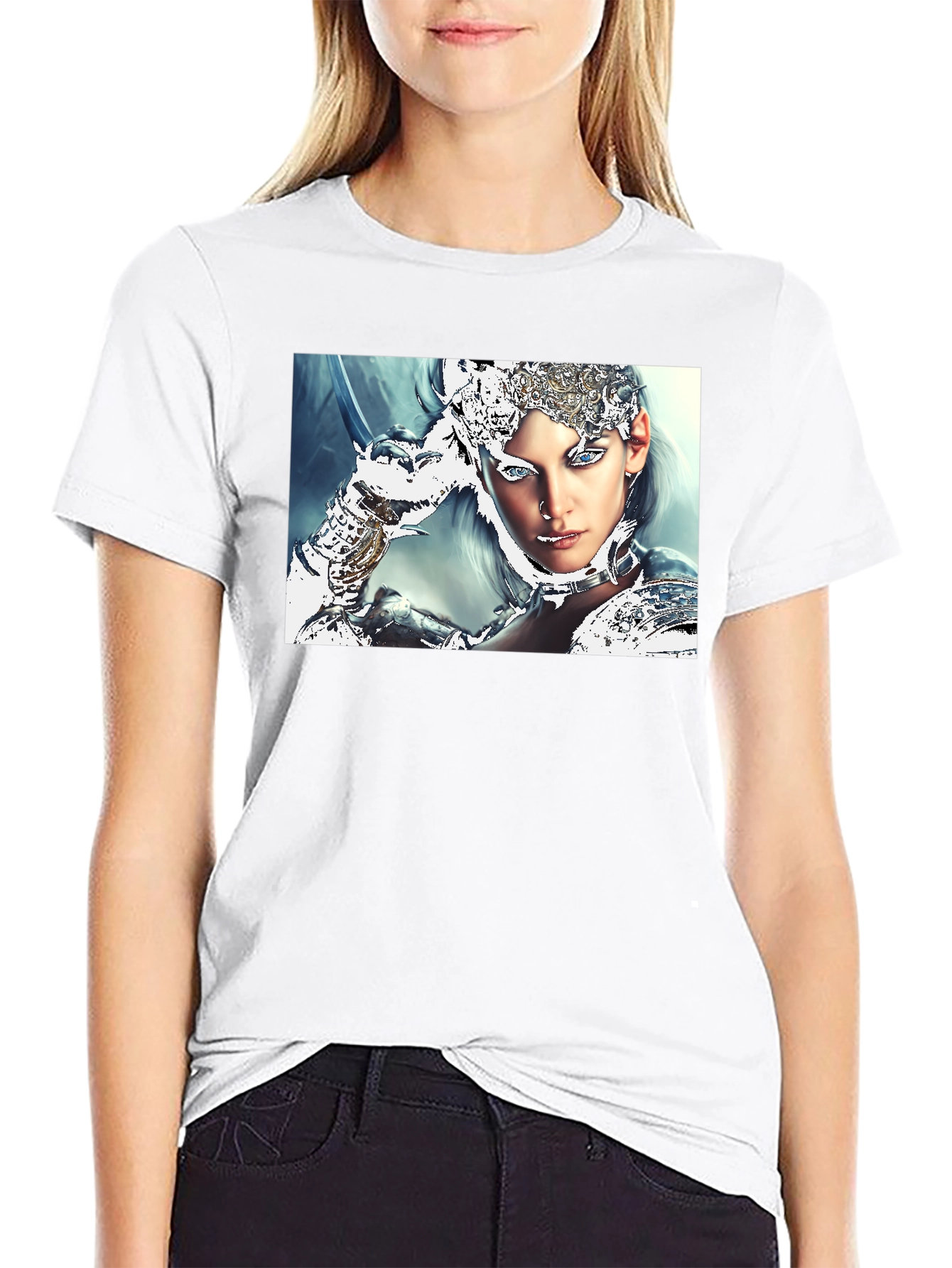Warrior Woman Graphic Black T-Shirt