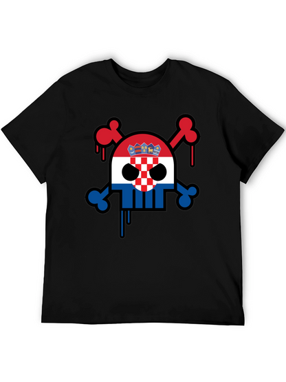 Croatian Flag Skull Graphic Tee