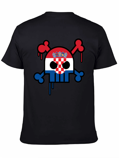 Croatian Flag Skull Graphic Tee
