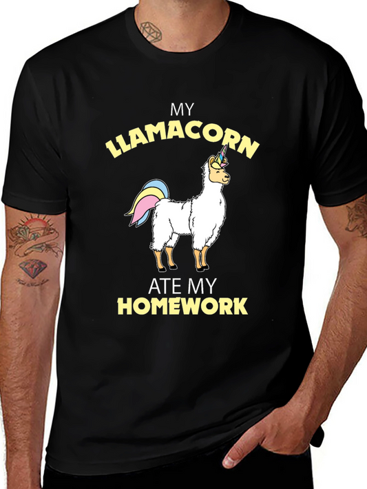 Llamacorn Homework T-Shirt - Funny Unicorn Llama Tee