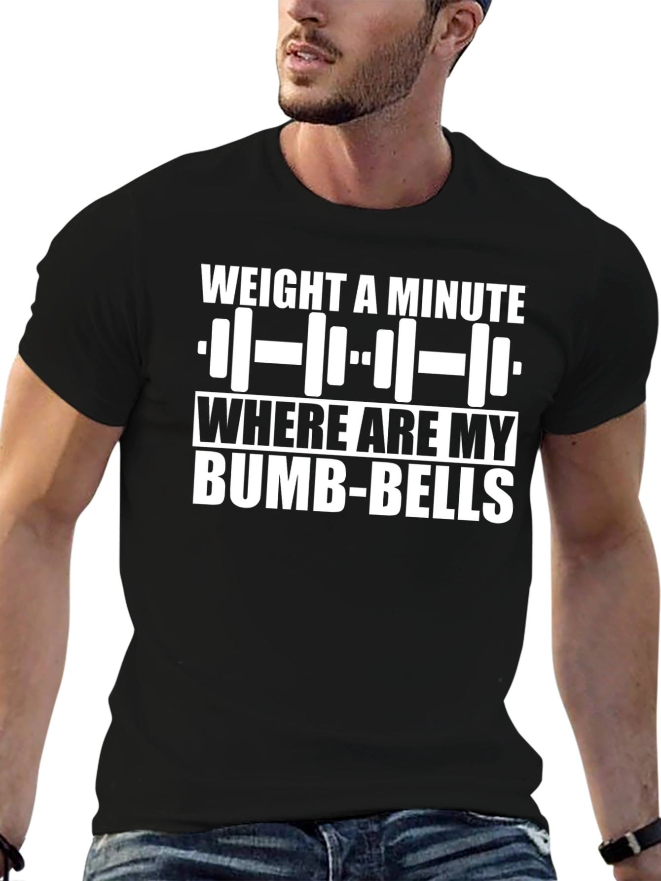 Weight a Minute Bumb-Bells Graphic T-Shirt