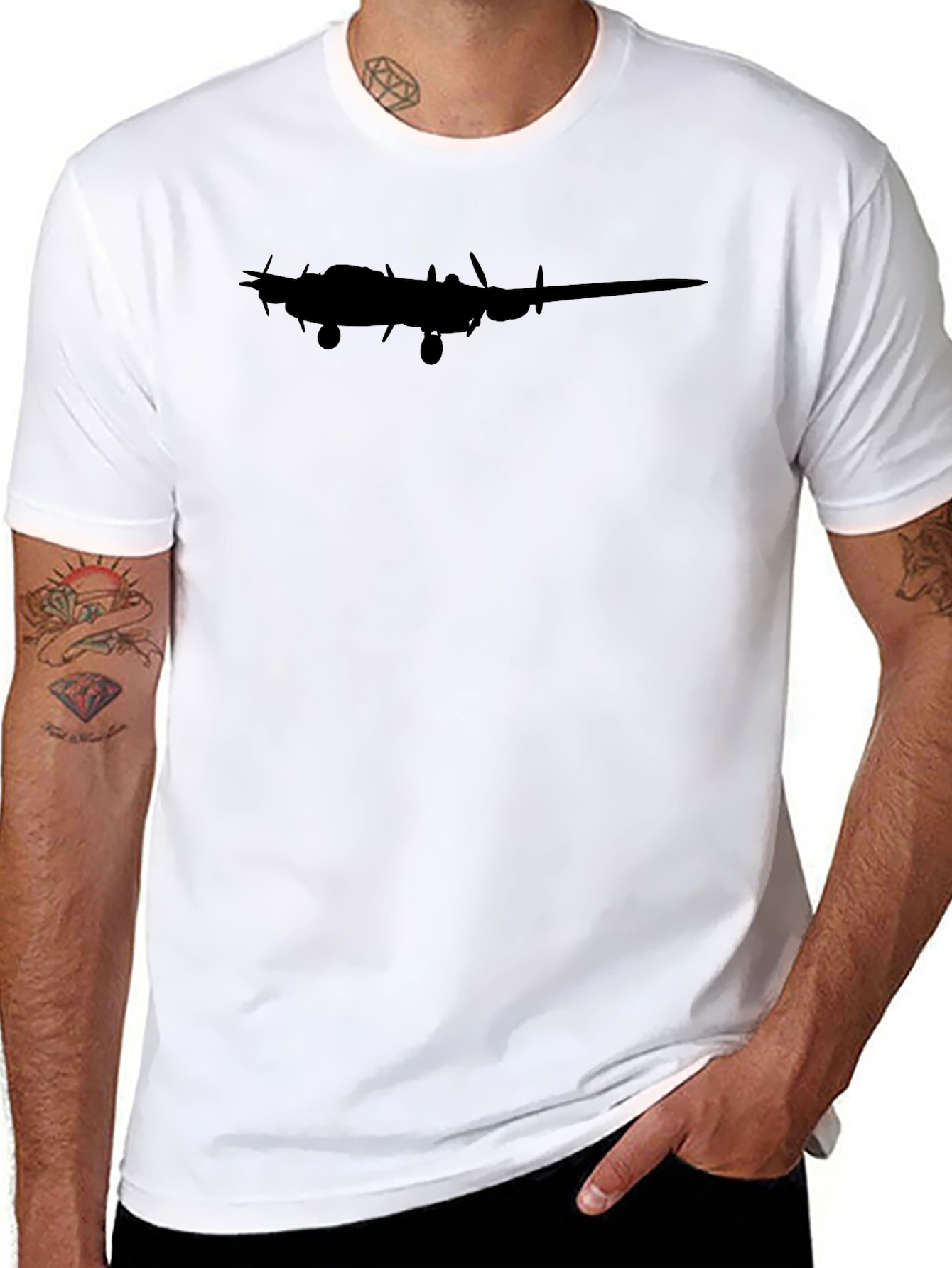 Classic Black Airplane Silhouette Graphic Tee
