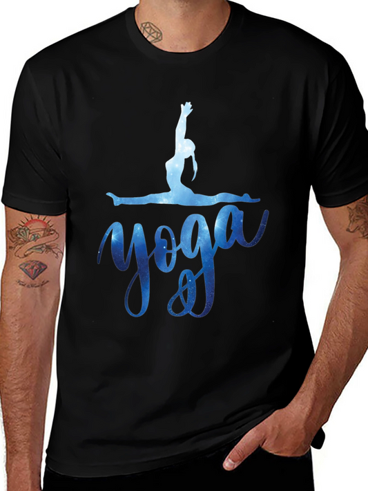 Yoga Pose T-Shirt - Galaxy Design Black Tee