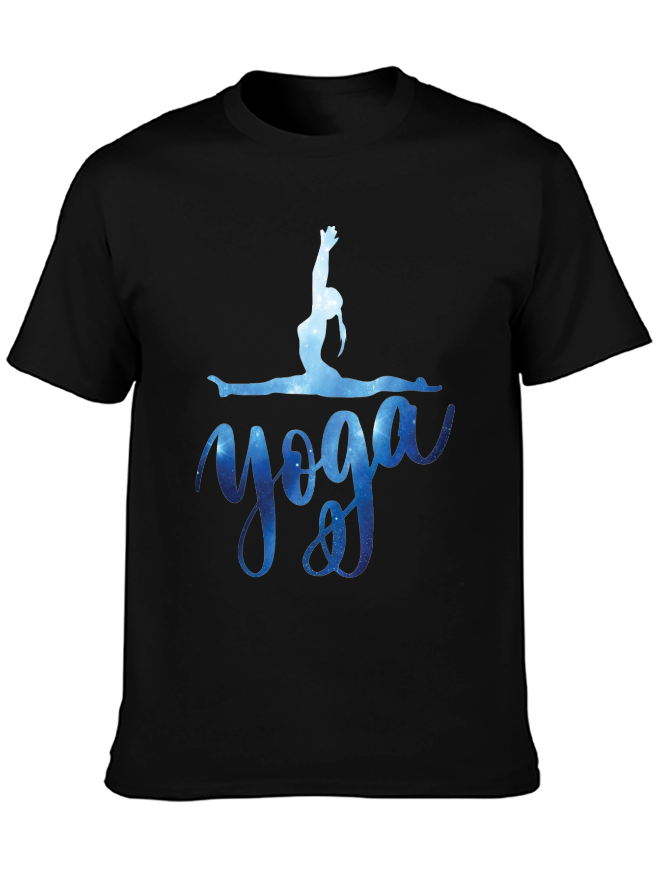 Yoga Pose T-Shirt - Galaxy Design Black Tee