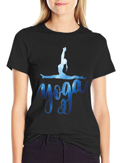 Yoga Pose T-Shirt - Galaxy Design Black Tee