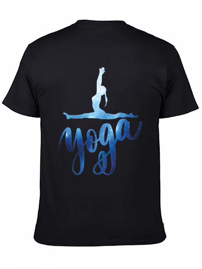 Yoga Pose T-Shirt - Galaxy Design Black Tee