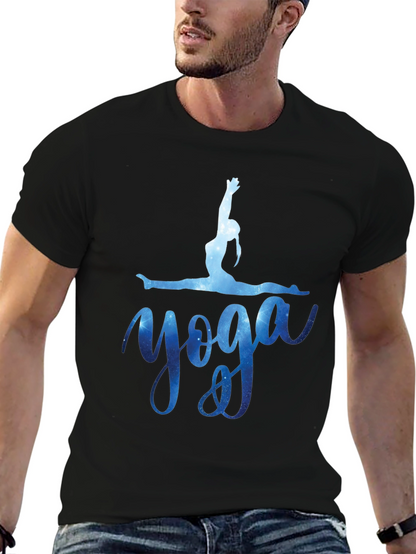 Yoga Pose T-Shirt - Galaxy Design Black Tee