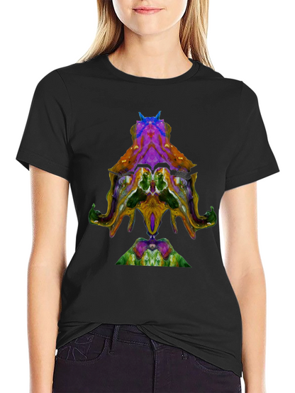 Abstract Octopus Design Black T-Shirt