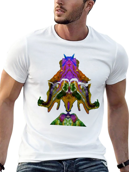 Abstract Octopus Design Black T-Shirt