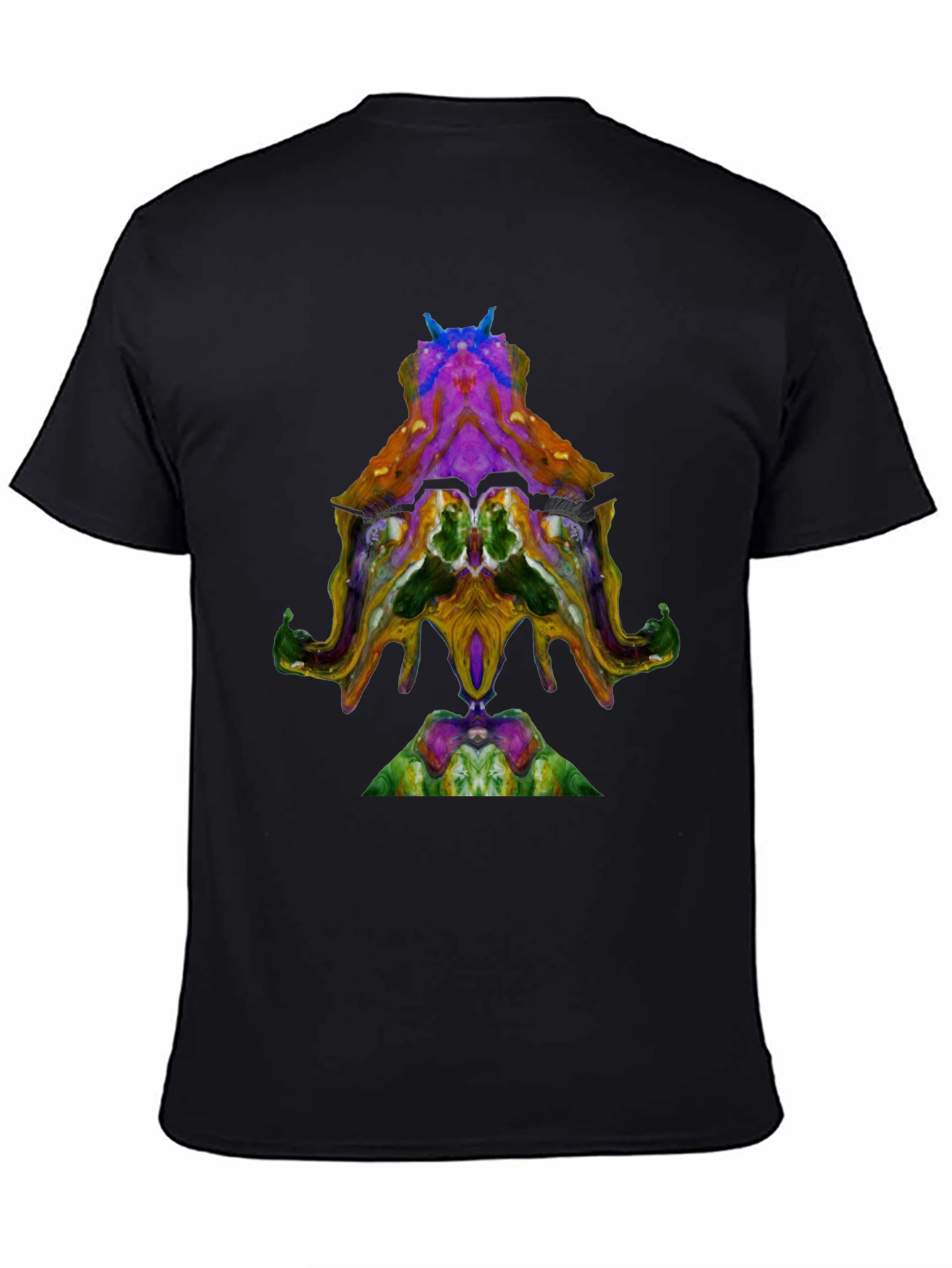Abstract Octopus Design Black T-Shirt