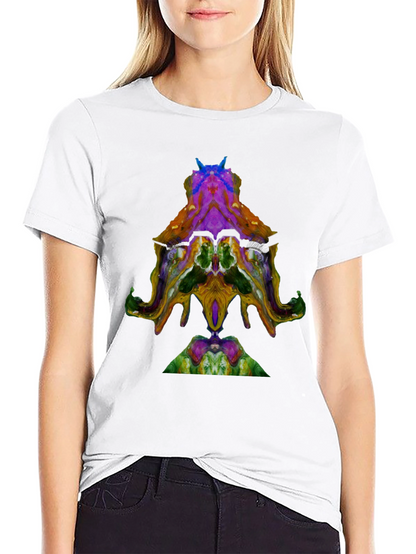 Abstract Octopus Design Black T-Shirt