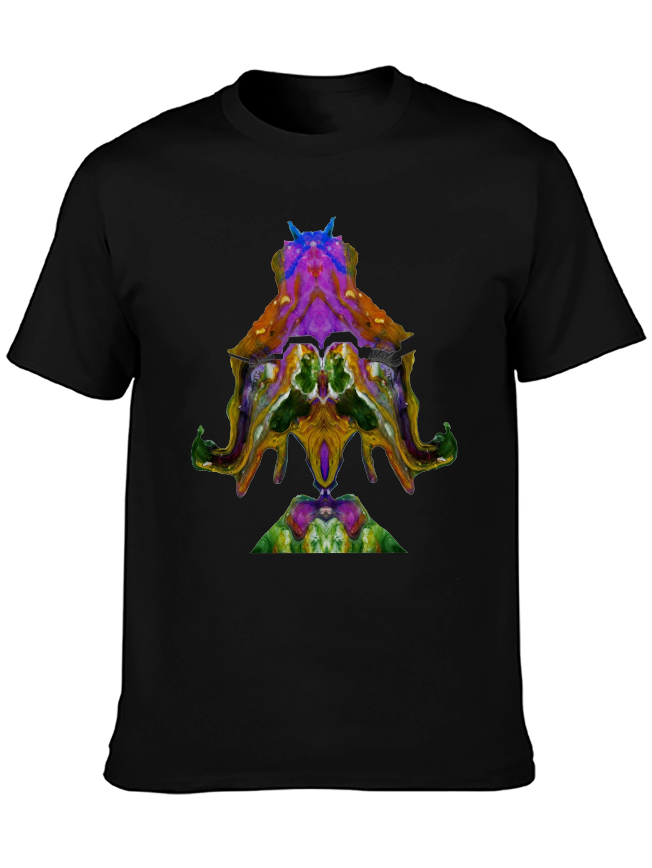 Abstract Octopus Design Black T-Shirt