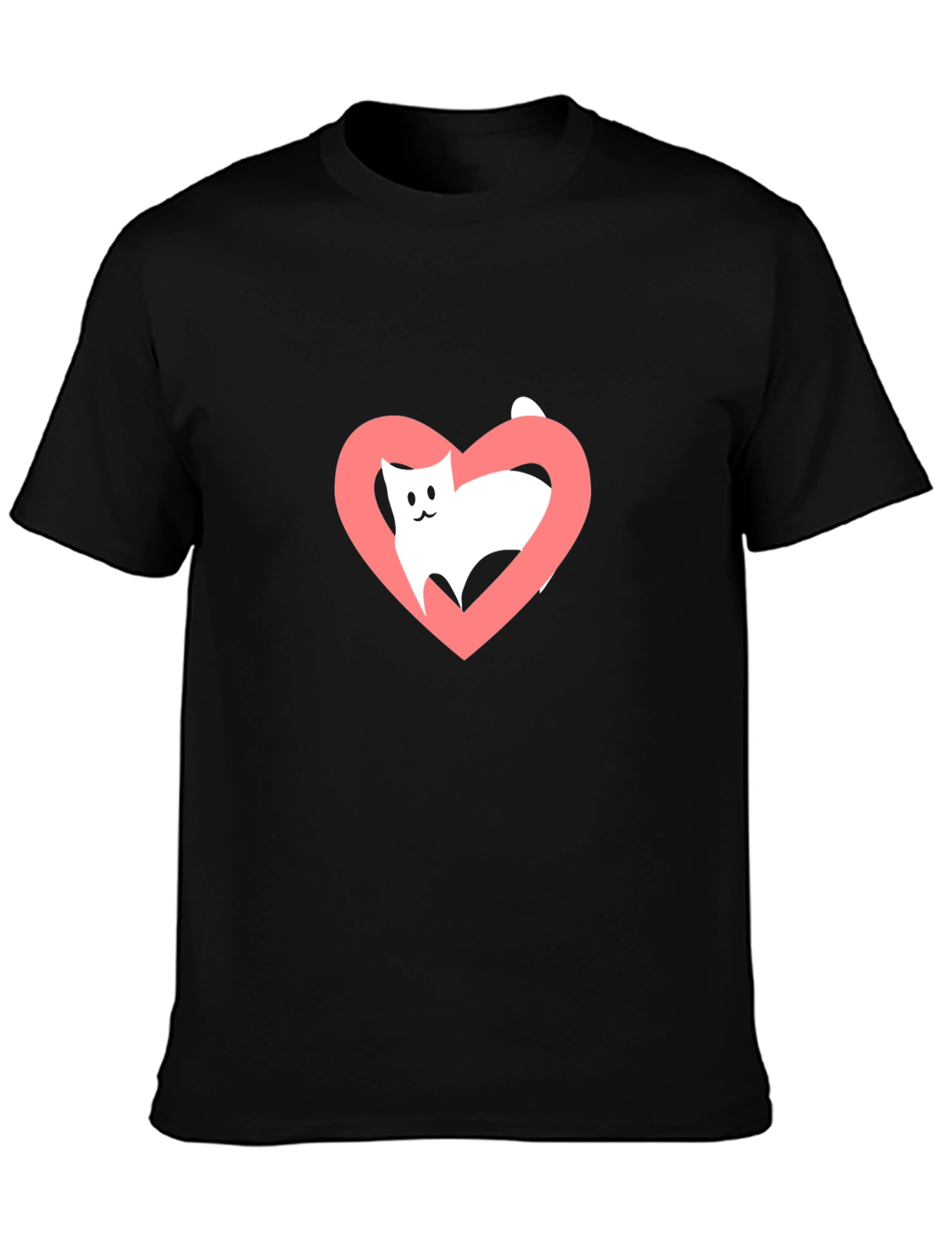 Cat Heart Tee - Love Your Feline Friend