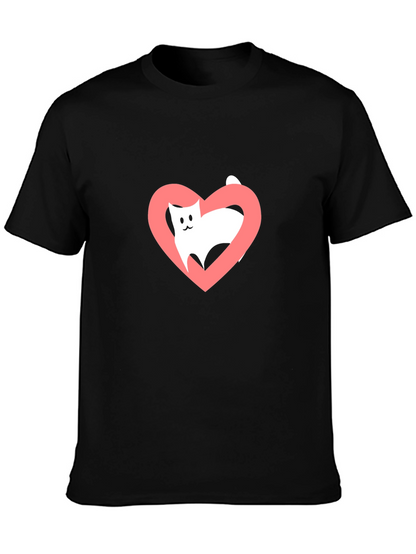 Cat Heart Tee - Love Your Feline Friend