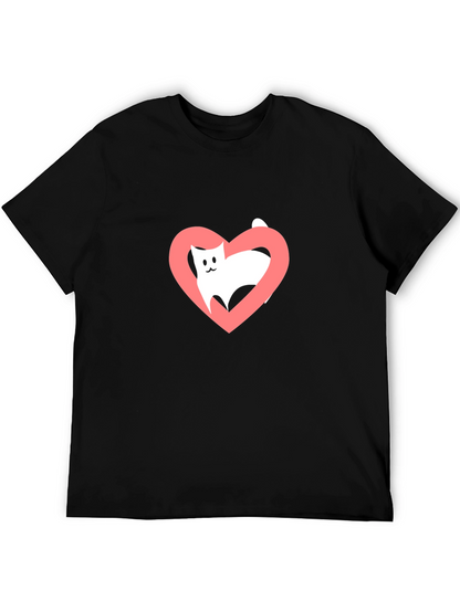 Cat Heart Tee - Love Your Feline Friend