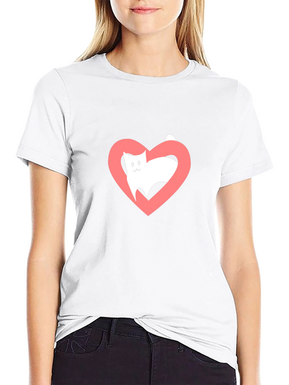 Cat Heart Tee - Love Your Feline Friend