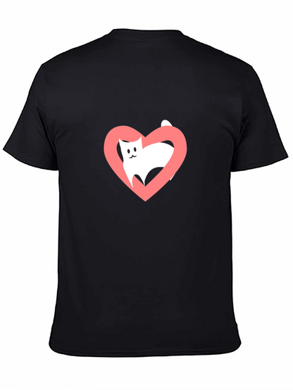 Cat Heart Tee - Love Your Feline Friend