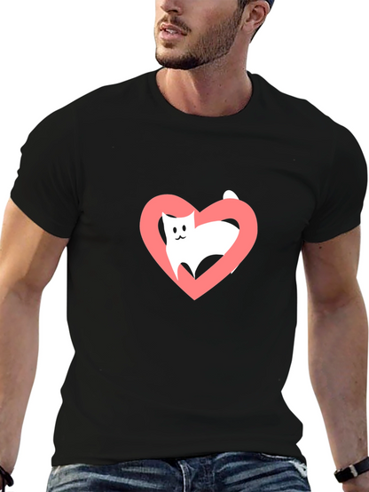 Cat Heart Tee - Love Your Feline Friend