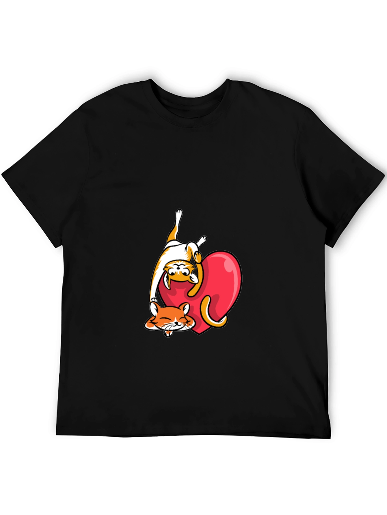 Cute Cats & Heart Graphic Tee