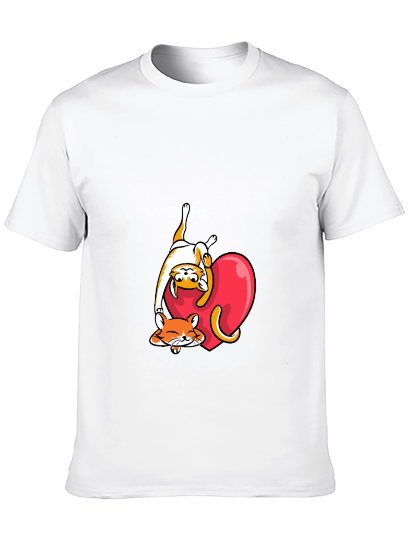 Cute Cats & Heart Graphic Tee
