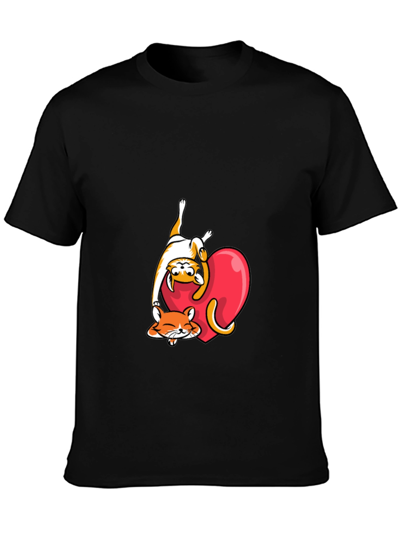 Cute Cats & Heart Graphic Tee