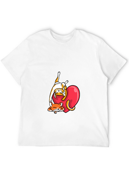 Cute Cats & Heart Graphic Tee
