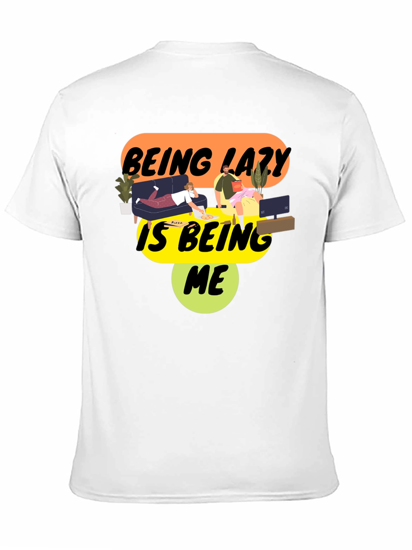 Being Lazy Is Being Me Black Graphic Tee