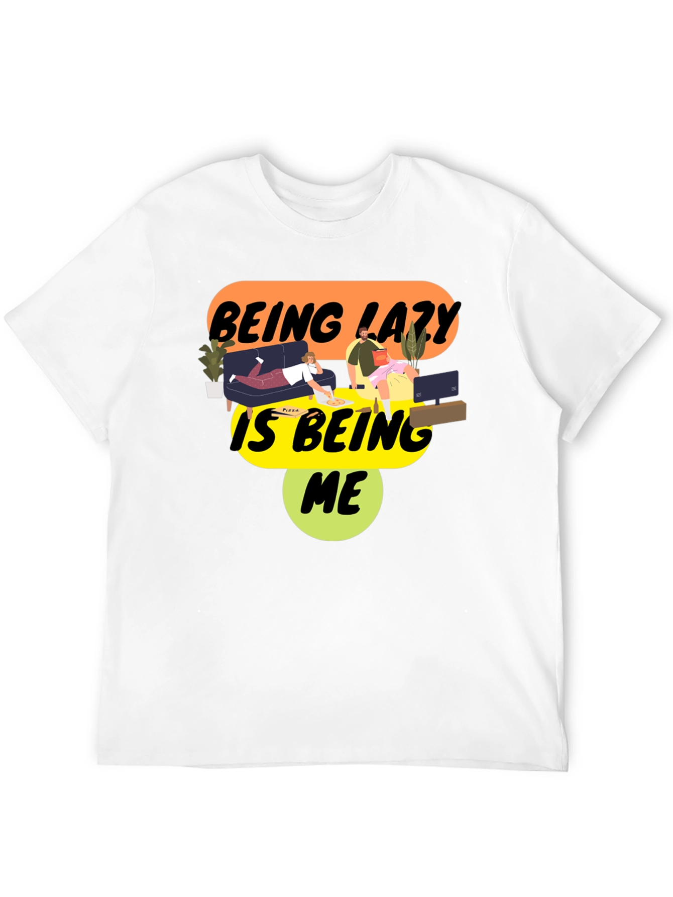 Being Lazy Is Being Me Black Graphic Tee