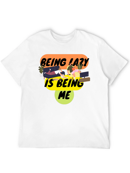 Being Lazy Is Being Me Black Graphic Tee