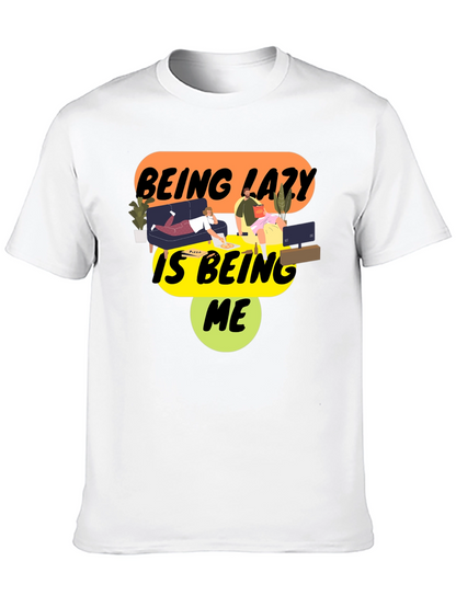 Being Lazy Is Being Me Black Graphic Tee
