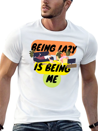 Being Lazy Is Being Me Black Graphic Tee