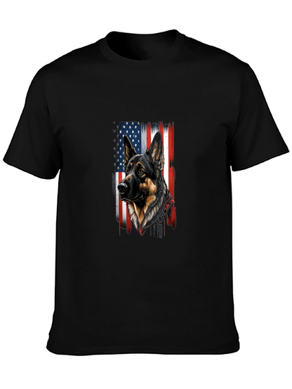 Patriotic German Shepherd USA Flag T-Shirt