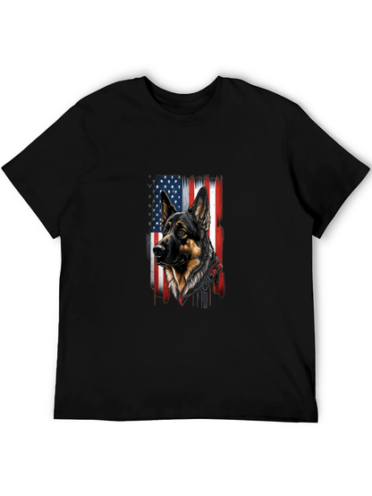 Patriotic German Shepherd USA Flag T-Shirt