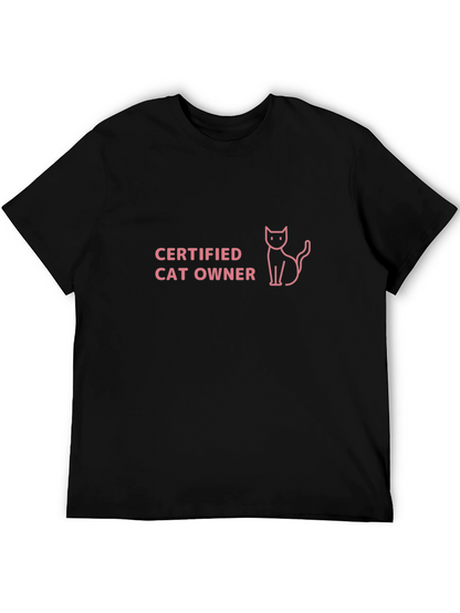 Certified Cat Owner Black T-Shirt