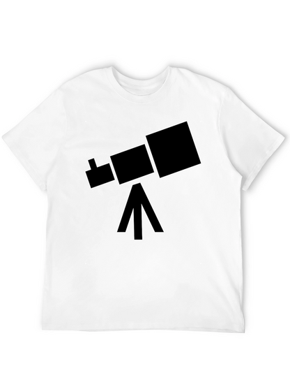 Telescope Graphic Tee - Space Explorer Black T-Shirt