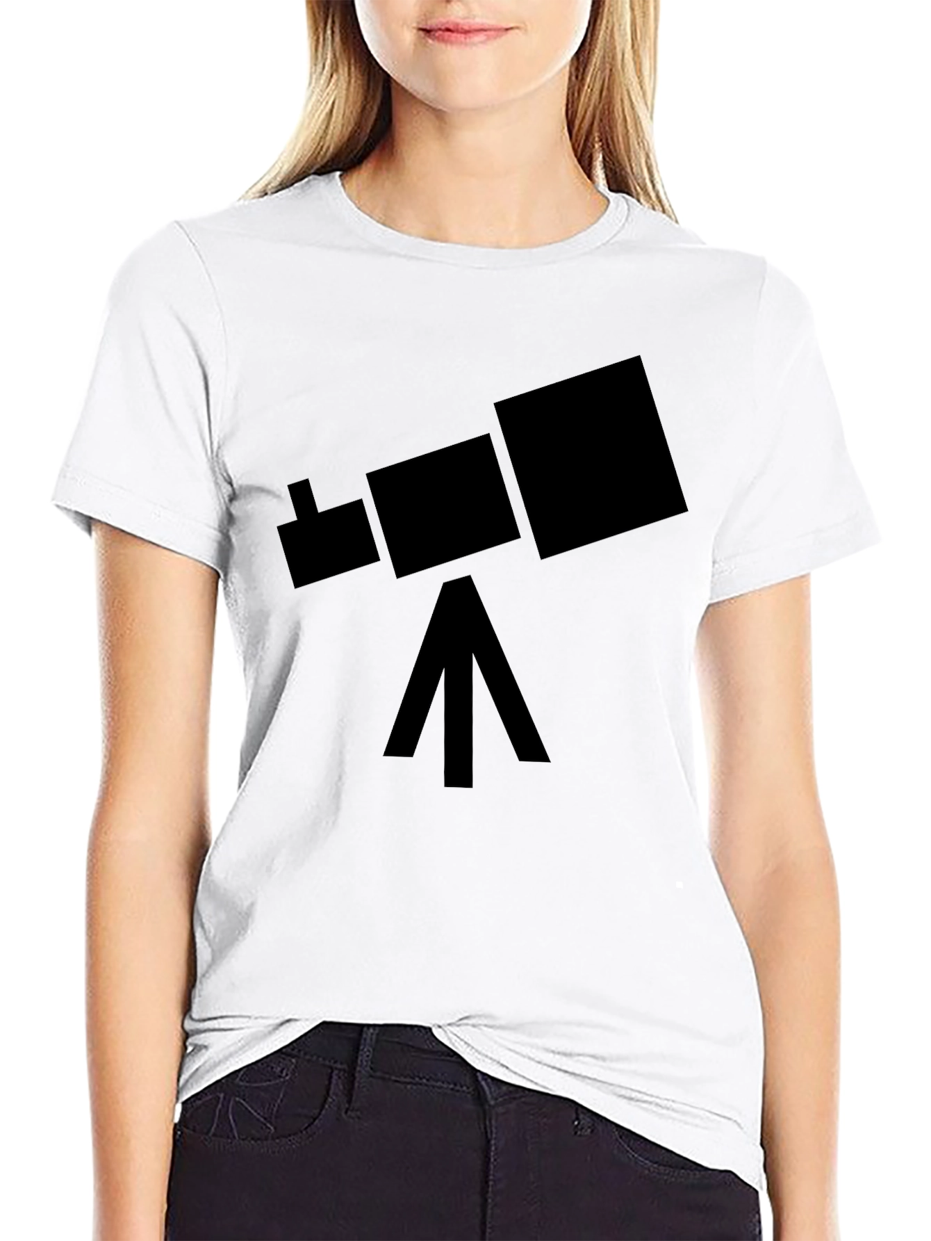 Telescope Graphic Tee - Space Explorer Black T-Shirt