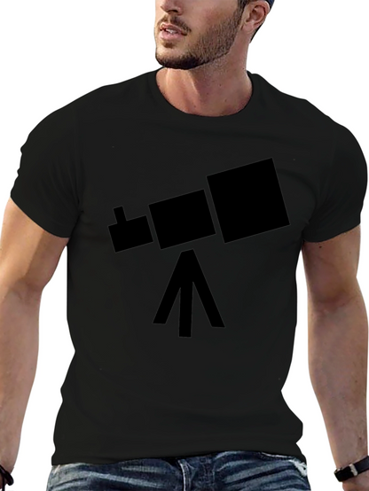 Telescope Graphic Tee - Space Explorer Black T-Shirt