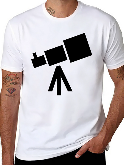 Telescope Graphic Tee - Space Explorer Black T-Shirt