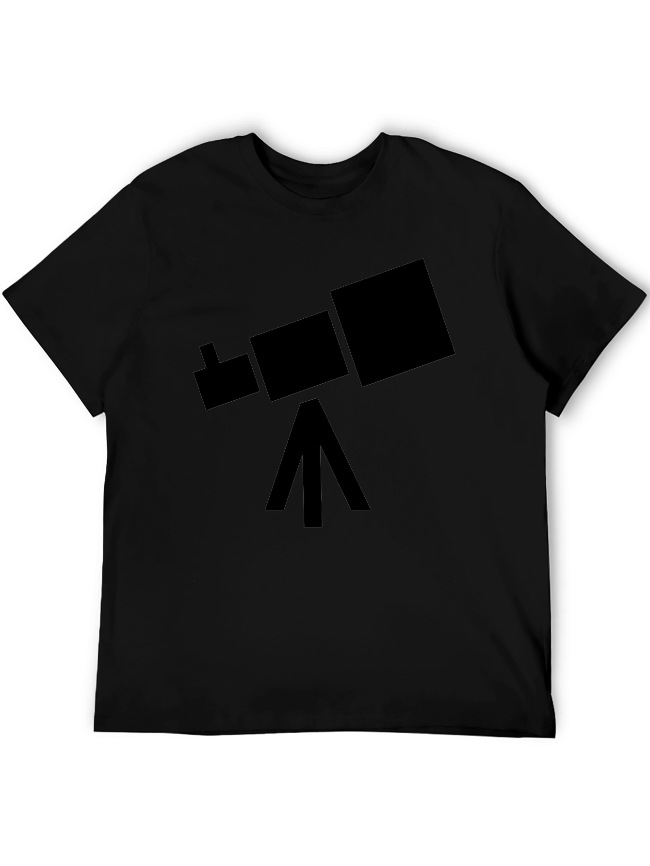 Telescope Graphic Tee - Space Explorer Black T-Shirt