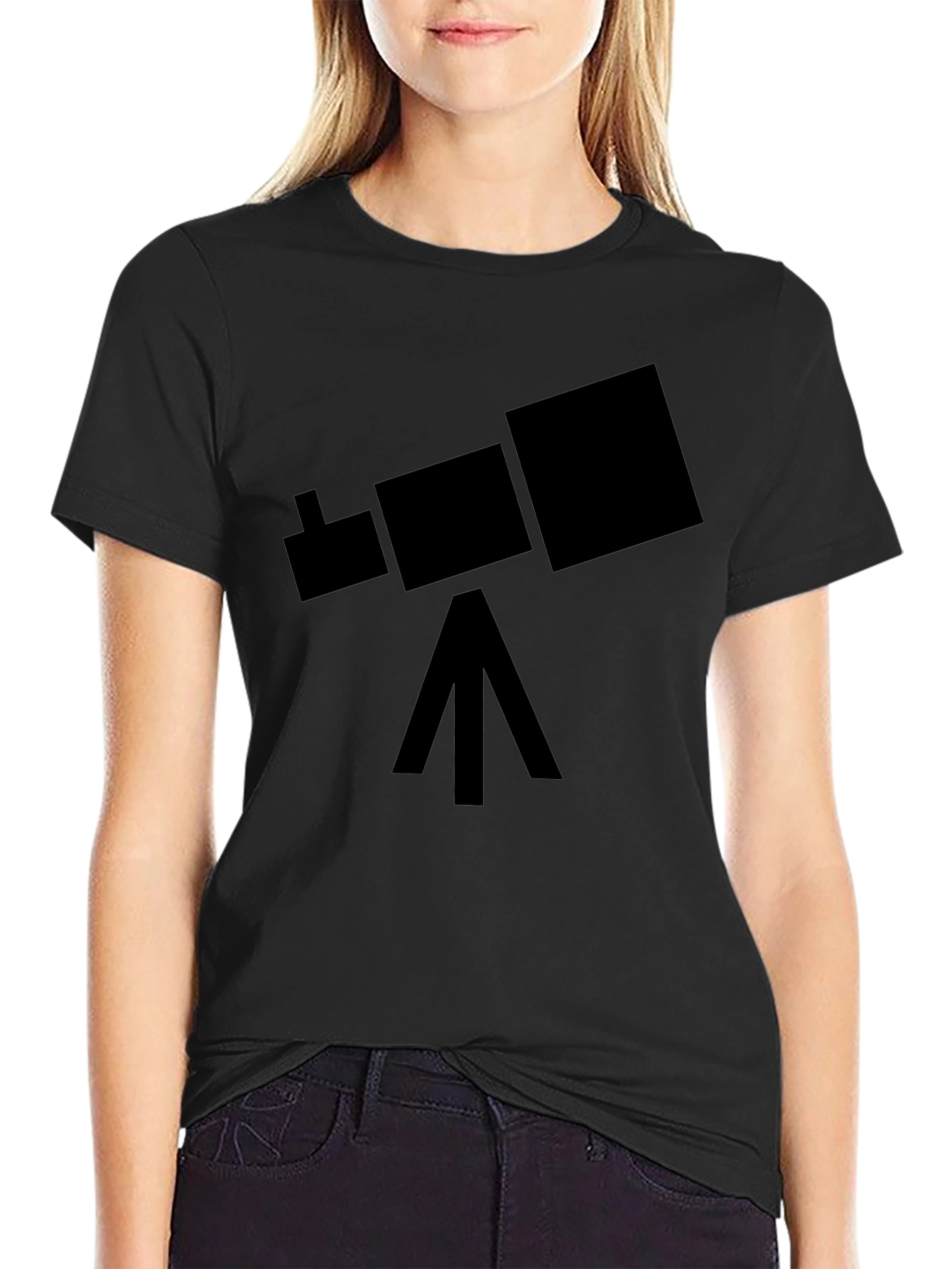 Telescope Graphic Tee - Space Explorer Black T-Shirt
