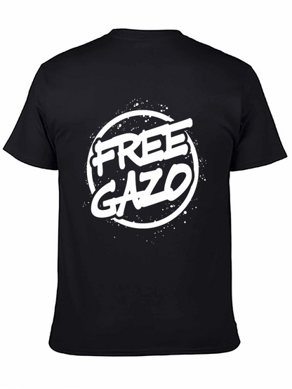 Free GAZO Graphic Print Black T-Shirt