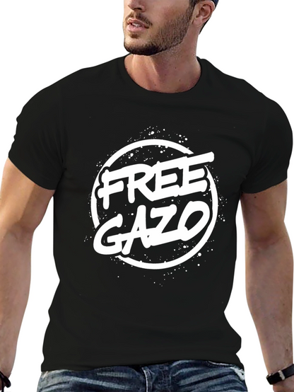 Free GAZO Graphic Print Black T-Shirt