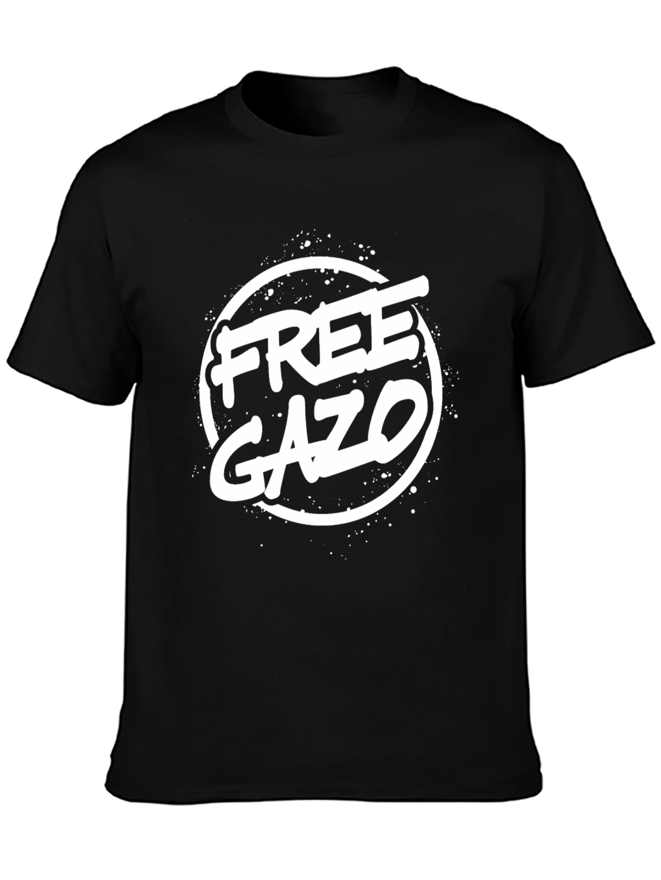 Free GAZO Graphic Print Black T-Shirt