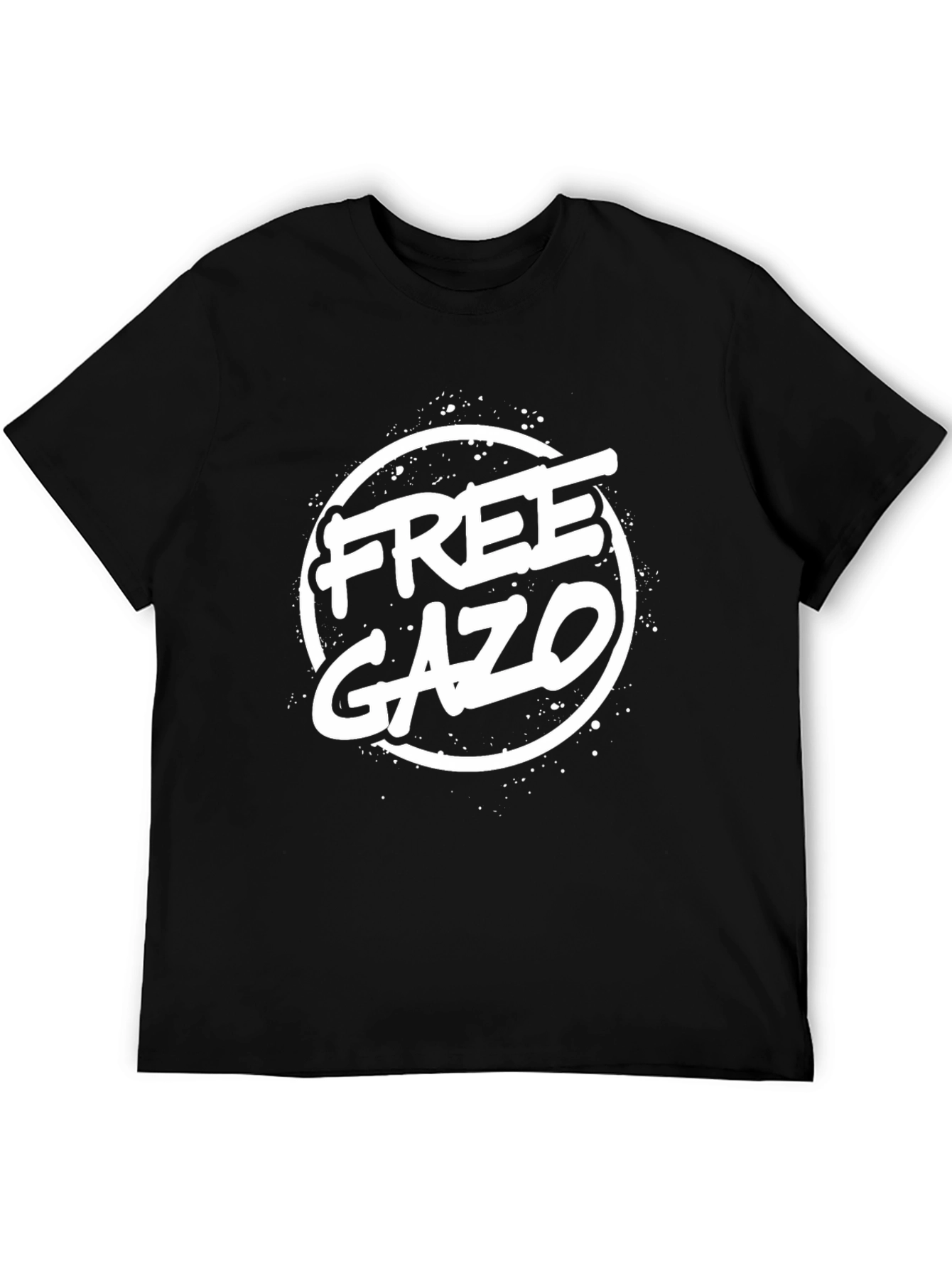 Free GAZO Graphic Print Black T-Shirt