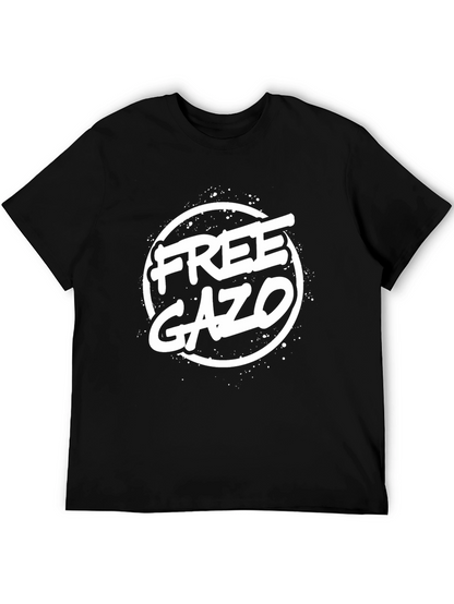Free GAZO Graphic Print Black T-Shirt