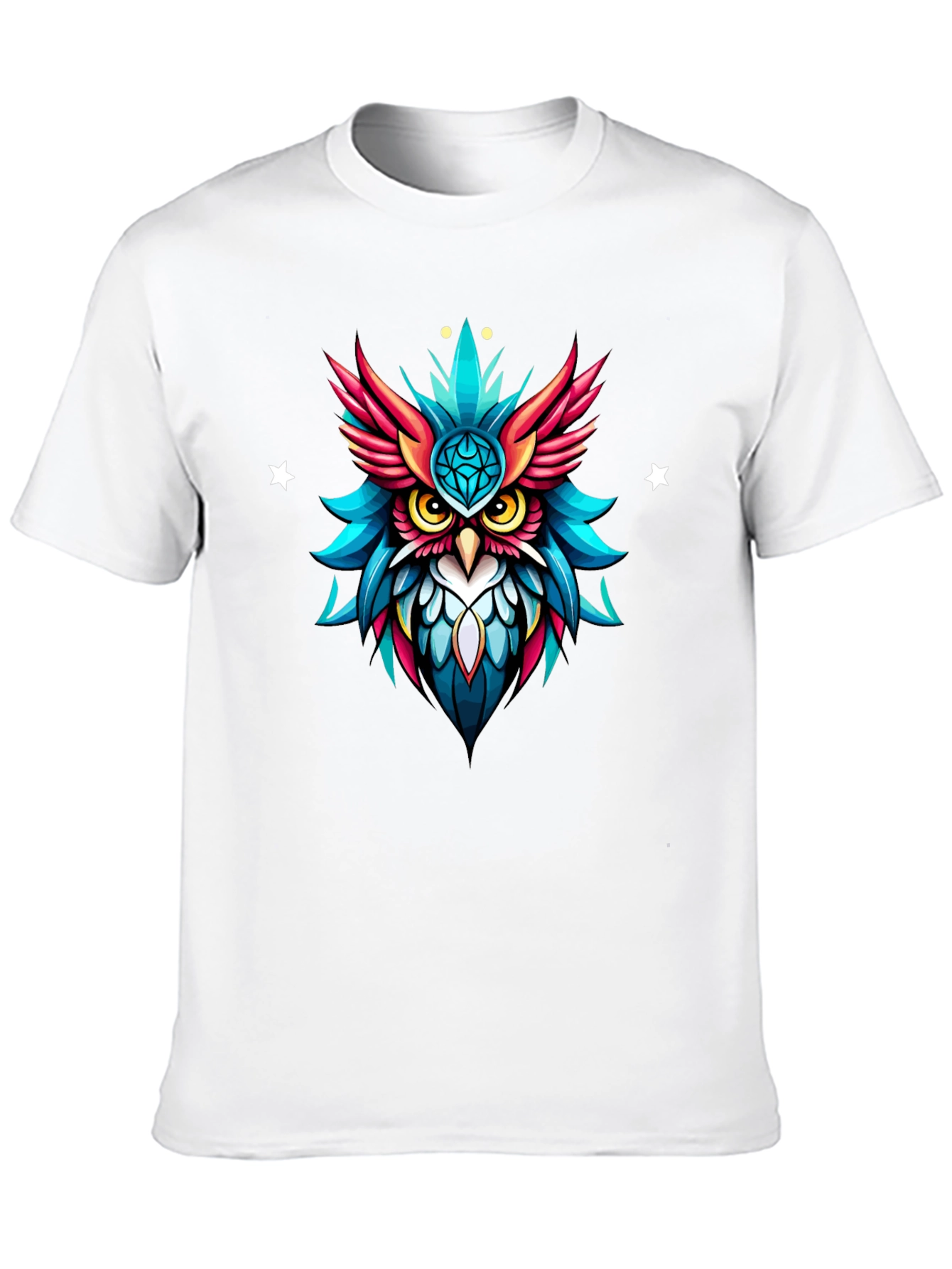 Neon Owl Graphic Tee - Unique Artistic Design