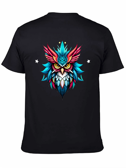 Neon Owl Graphic Tee - Unique Artistic Design