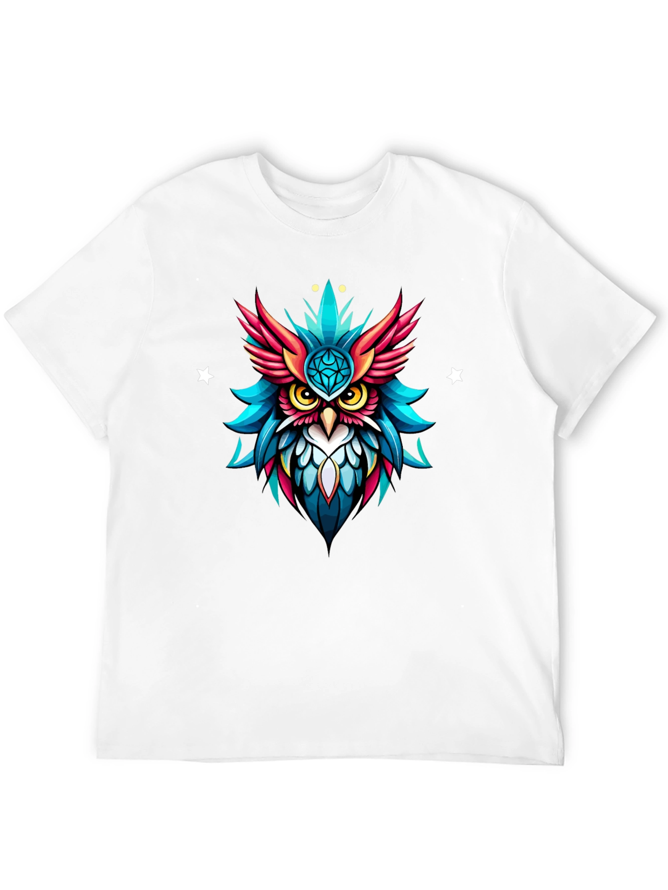 Neon Owl Graphic Tee - Unique Artistic Design